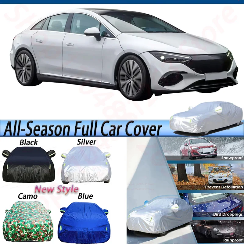

Полностью черный автомобильный чехол с защитой от УФ-солнца, снега, дождя, ветра, водонепроницаемый чехол для Mercedes Benz V295 X294 EQE 300 350 500 AMG 43 53