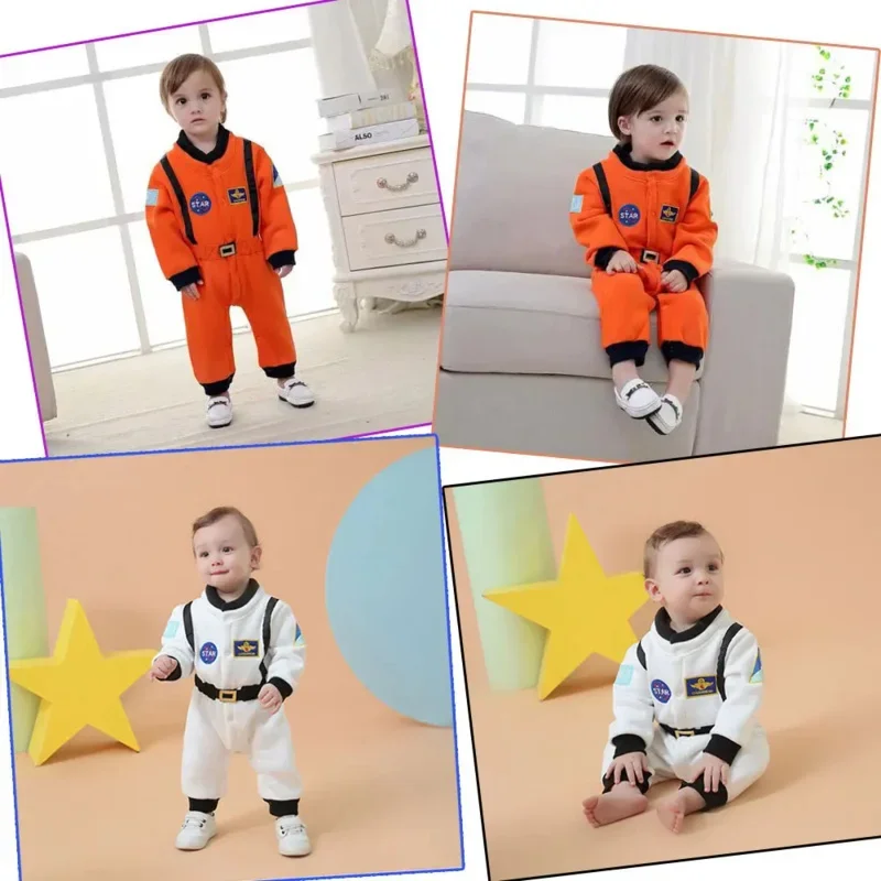 EE01 Umorden Costume da astronauta Tuta spaziale Pagliaccetti per neonati Neonati per bambini Halloween Natale Festa di compleanno Cosplay Fa & 0Ww