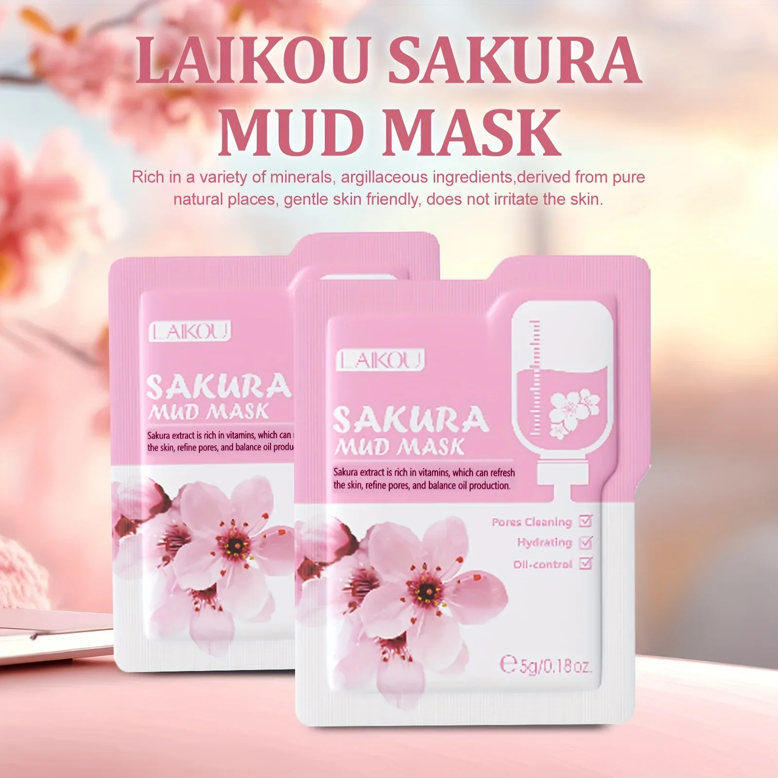 

Грязевая маска Sakura, увлажняющая, питательная, глубоко очищающая маска для лица для всех типов кожи
