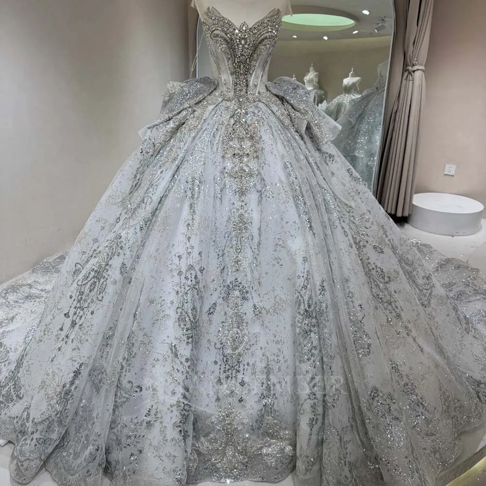 

Customzied Sparkle Wedding Dresses 2026 Superfine Ball Gown Glitter Beads Sequin Sleeveless Bride Bridal Gown платье св