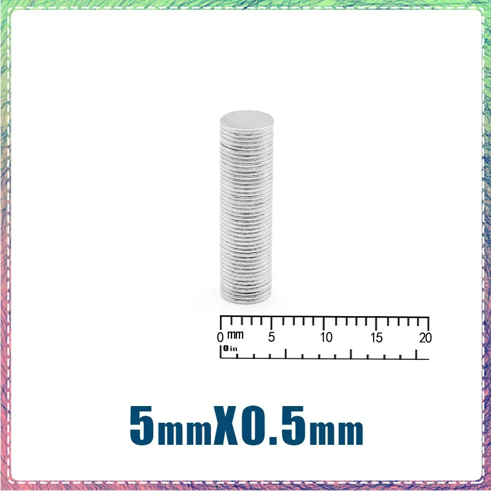 100/200/500/1000PCS 5x0.5mm Mini Disc Super Strong Search Magnet Small Round Neodymium Magnets N35 Fridge Magnetic Sheet