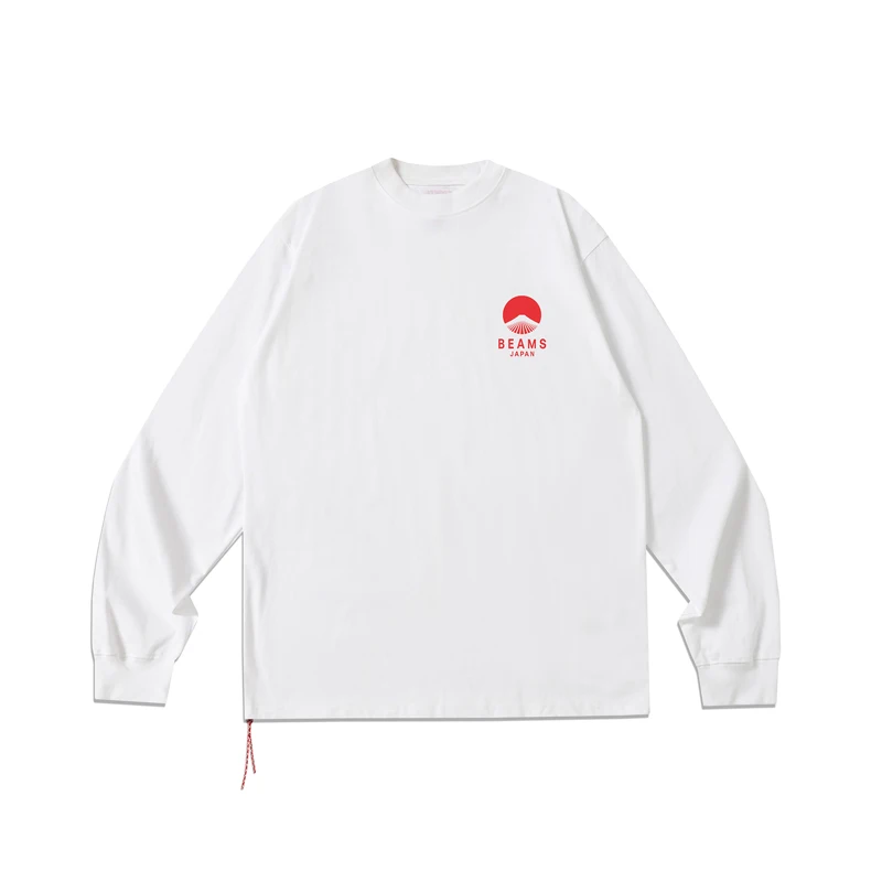 Autumn Casual Style Beams Long Sleeves Tee High Quality Daily Little Red Rope Series Loose T-shirt