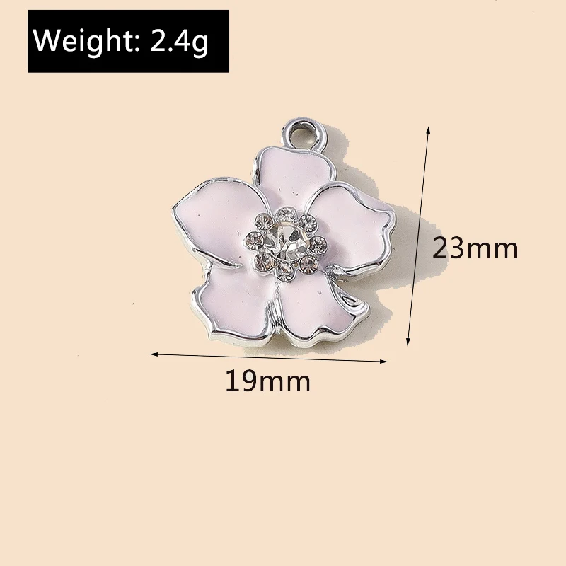 Leslie 10 Stück 25 x 27 mm hübsche bunte Blumen-Charms für baumelnde Ohrringe, Armbänder, Halsketten, Anhänger, DIY handgefertigte Schmuckherstellung – Detail 8
