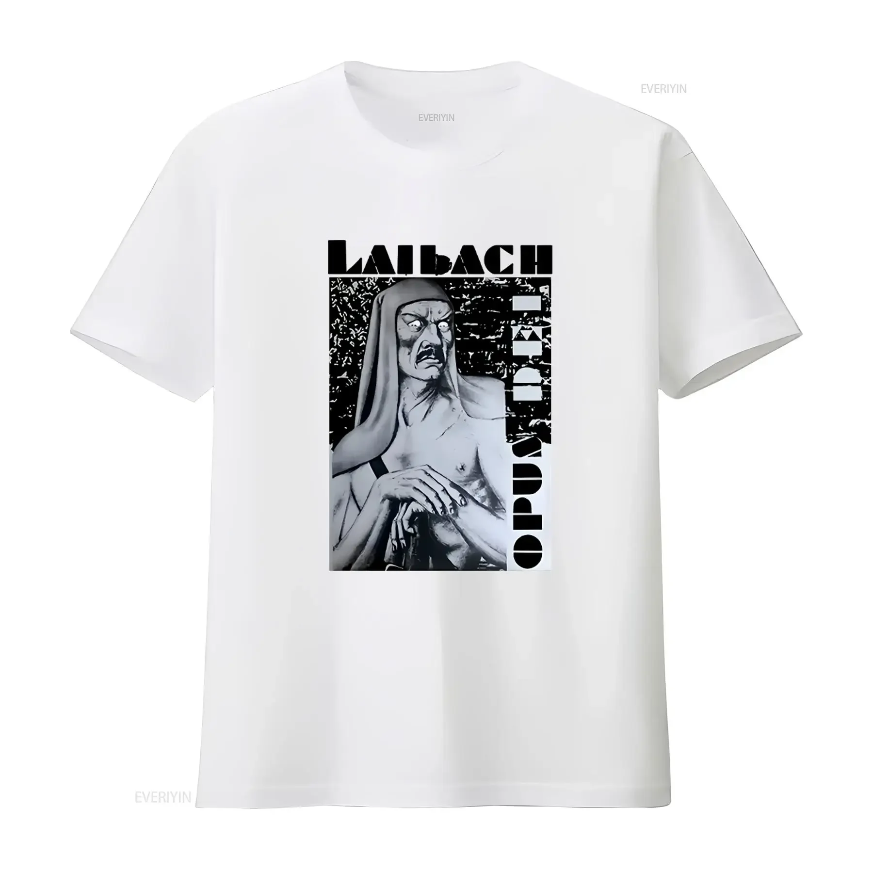 Laibach Opus Dei T-Shirt, einzigartiger Kunstdruck für Herrenmode, Vintage-Stil, gewaschen, dehnbar, modisch, lässig, grafisch, leicht maskulin