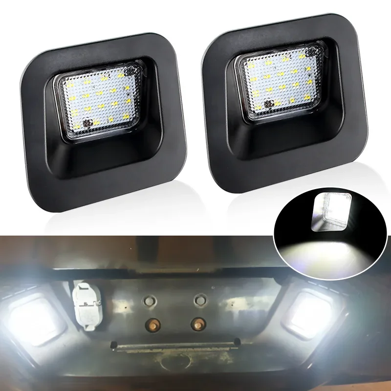 2Pcs for Dodge RAM 1500 2500 3500 Classic Rear Led Number License Plate Light Lamps Signal Lamp White Canbus Car Styling Parts