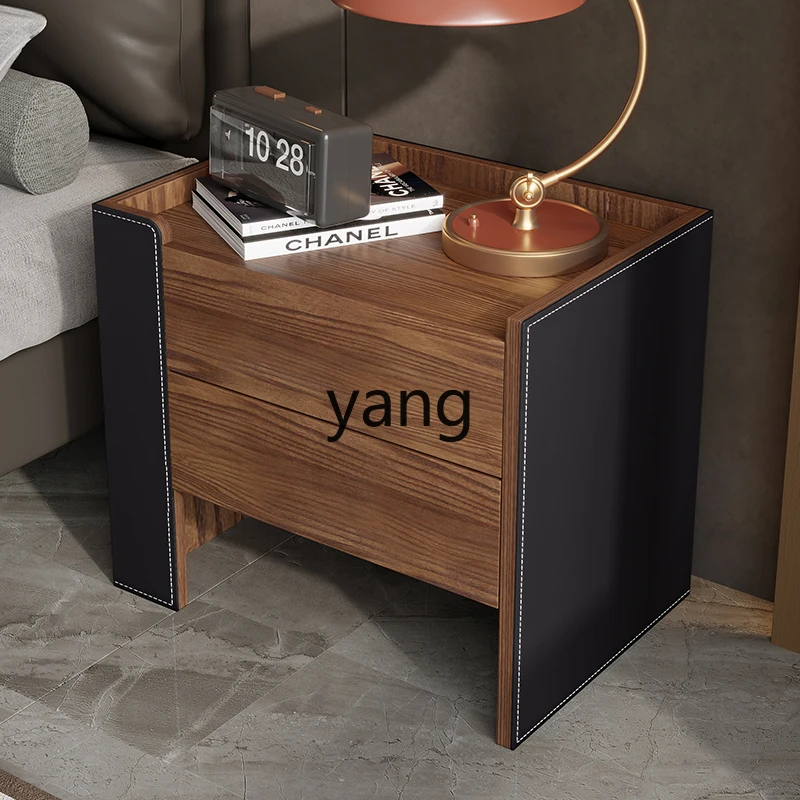

YHM Modern Household Small Apartment Bedroom Storage Solid Wood Two-Drawer Cabinet