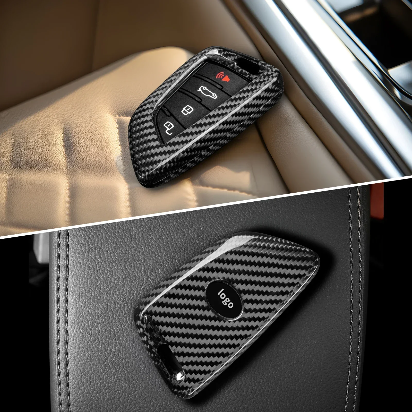 Real Carbon Fiber Key Fob Cover Case Shell Protector Fits For Toyota Supra A90 Remote Key Fob Case Cover (sliver Black)