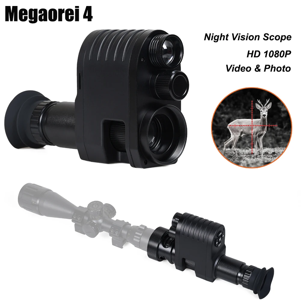 

Megaorei 4 Night Vision Scope Hunting Camera HD 1080P Video Photo Digital Infrared Optics Sight Day Night Hunt for Riflescope