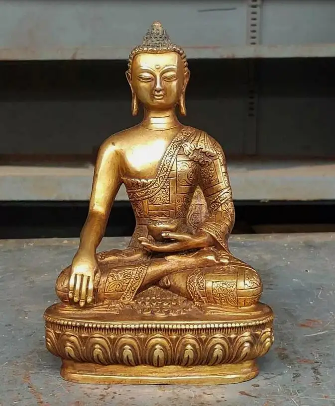 

Old Bronze God Buddhism Bronze Buddha Amitabha Sakyamuni Tathagata carved Statue