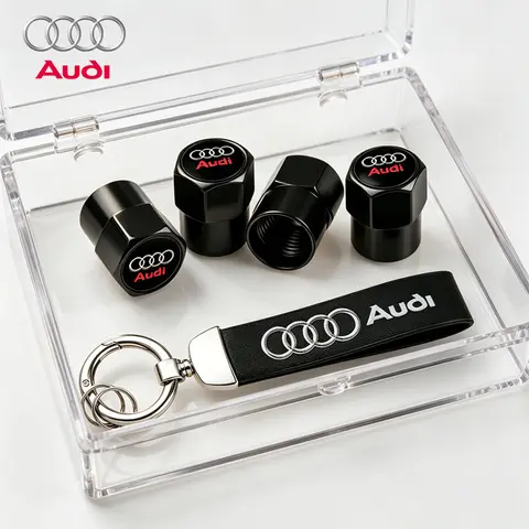 Anti-Rust Car Tire Valve Stem Caps Suede Keychain For Audi Sline A3 A1 A4 A6 B8 A5 B7 C7 A7 A8 B9 B6 C6 R Auto Wheel Accessories