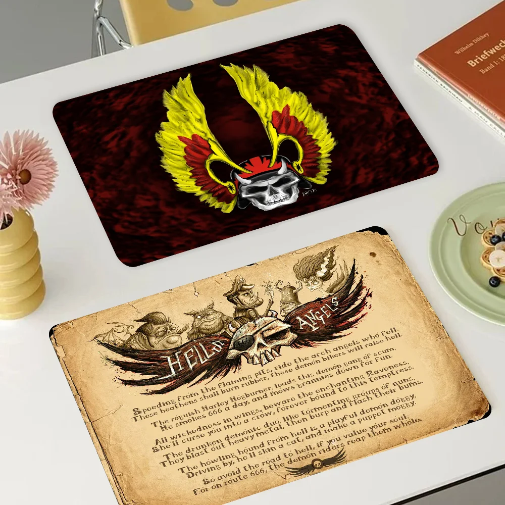 

Hell Angel Logo Kitchen Absorbent Pad Dry Draining Mat Sink Washstand Coffee Machine Pads Table Placemat Faucet Anti Splash