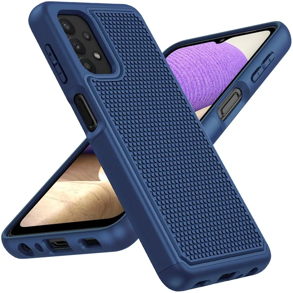 for Samsung Galaxy A32-5G Case: Dual Layer Protective Heavy Duty Cell Phone Cover Shockproof Rugged with Non Slip Textured B