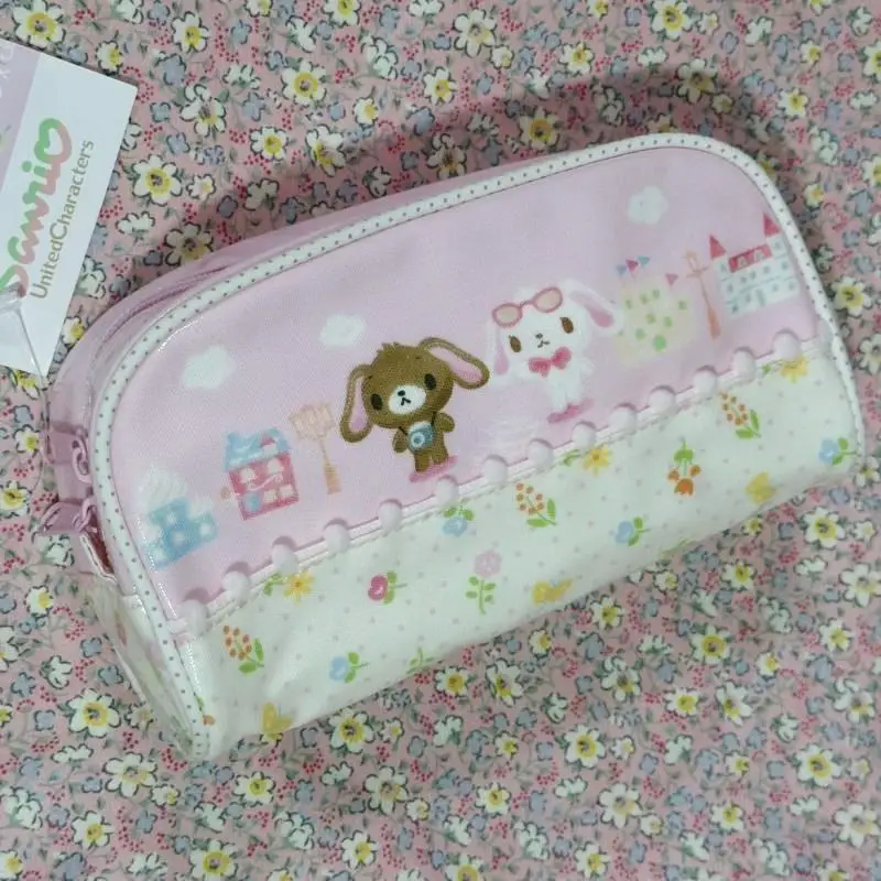 Kawaii Cute Sanrio Sugarbunnies Pencil Case Cosmetic Bag Large Capacity Student Desktop Miscellaneous Storage Bag Gift for Girls