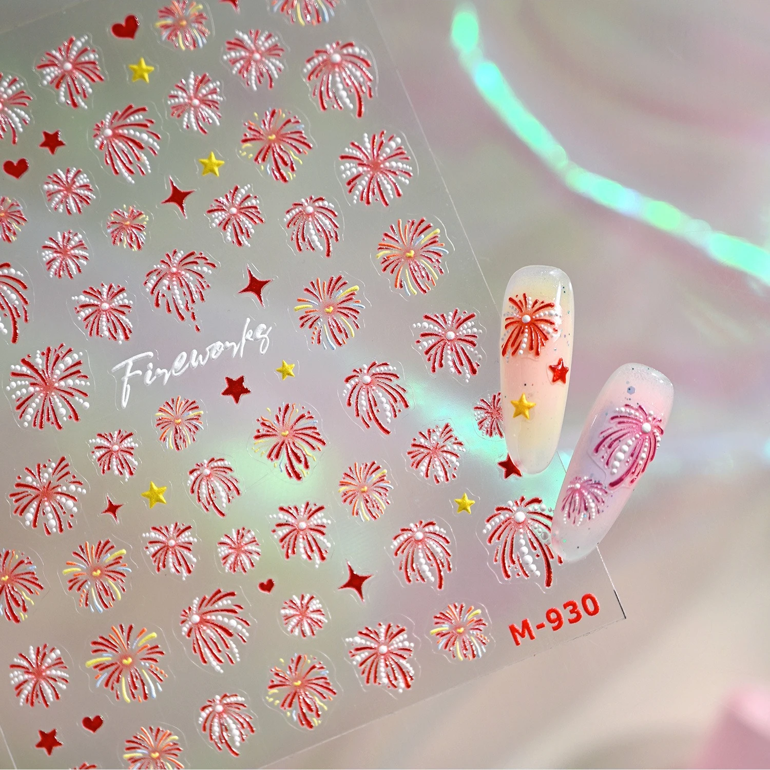 بريق ازدهار الأزرق الألعاب النارية نجوم الحب القلب ثلاثية الأبعاد هلام ذاتية اللصق مسمار الفن ملصقات تألق الملونة مانيكير الشارات