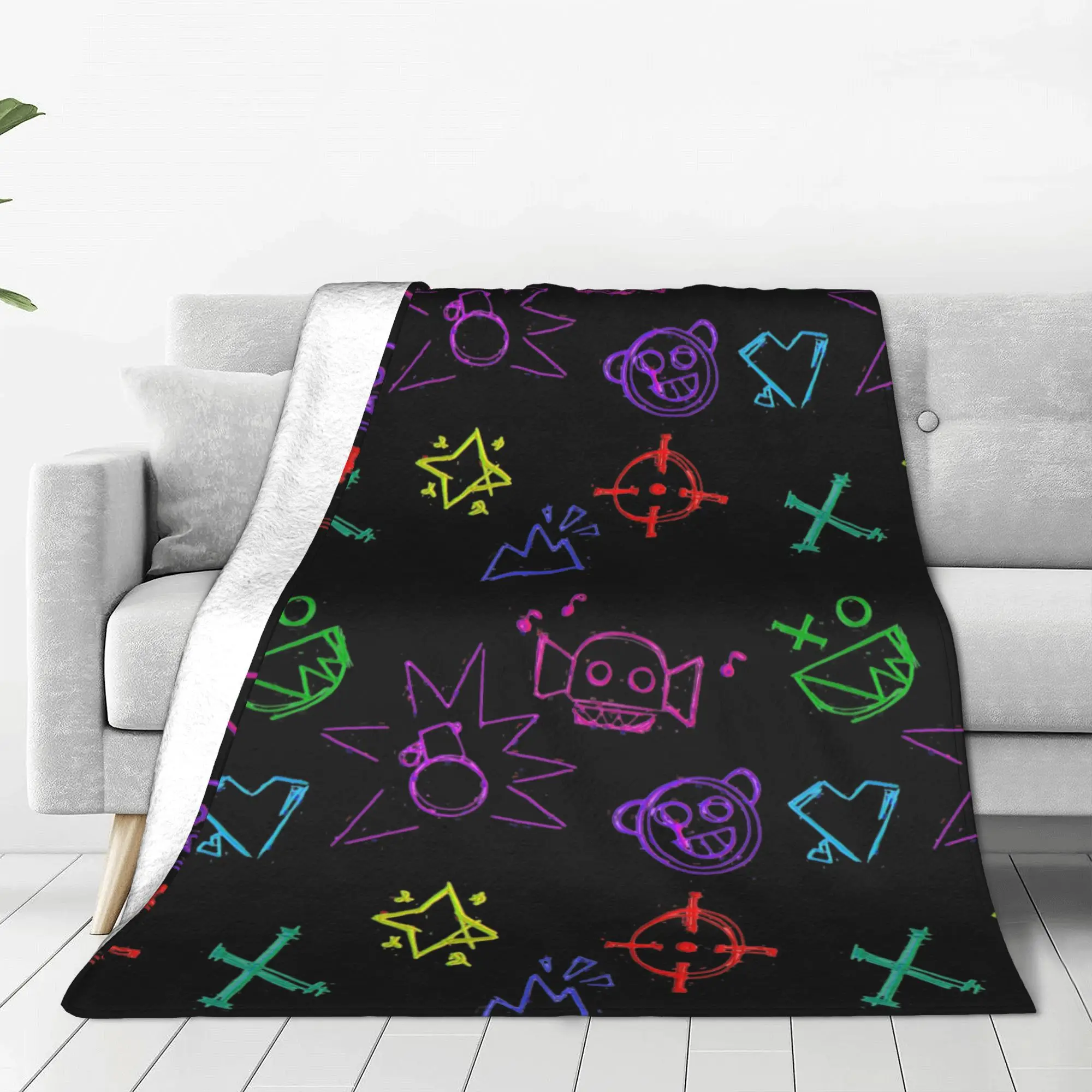 Jinx Scribbles Arcane Blanket Flannel Spring/Autumn  Portable Warm Throw Blanket for Bed Car Bedspreads