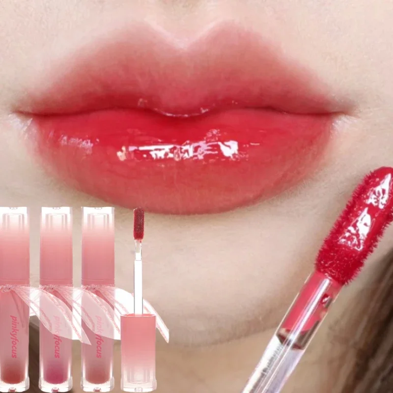 Tubos de brillo de labios de agua de espejo, lápiz labial líquido hidratante de larga duración, taza antiadherente impermeable, tinte de labios, maquillaje de belleza cosmético de Corea