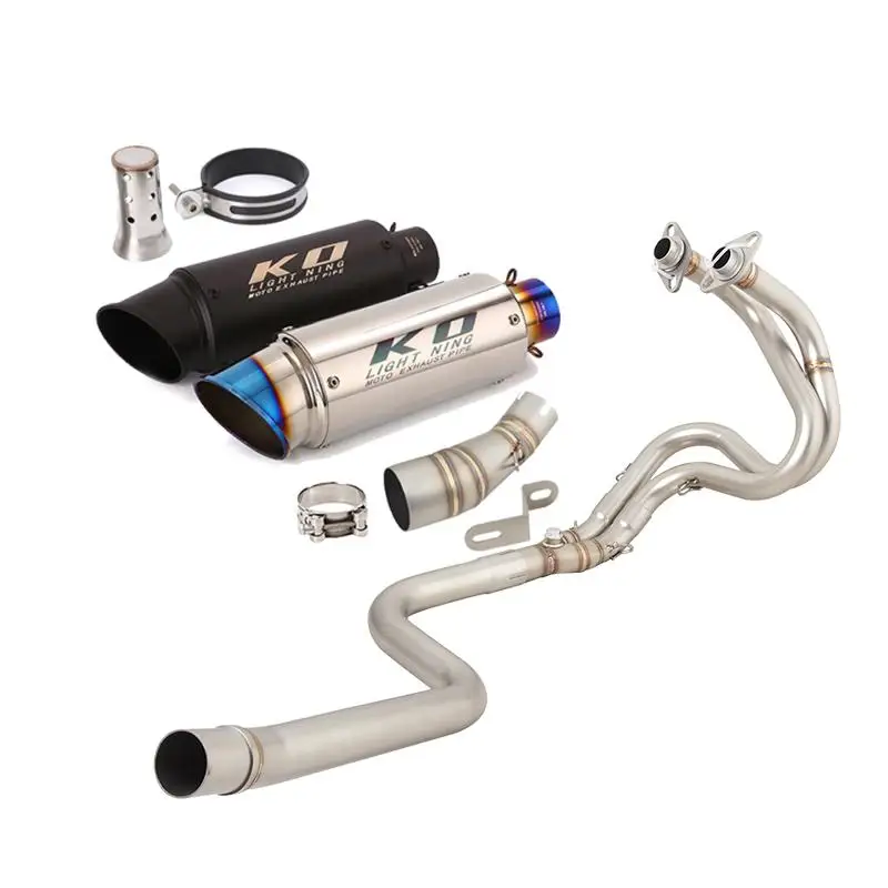 For Kawasaki Versys-X250 Versys-X300 2017-2023 Motorcycle Complete Exhaust System Front Link Pipe Slip On 51mm Muffler Silencer