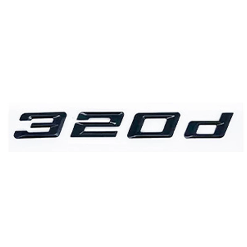 Glossy Black GT ABS Alphanumeric Emblem for BMW 3 Series E46 E90 F30 - 320i 320d 325i 325d 330i XDrive Trunk Logo Sticker