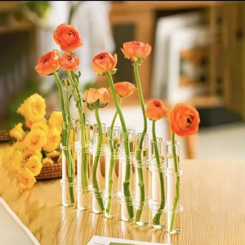 Hinged vase Aquatic plant vase Hinged Flower Vase Clear Glass Test Tube Hanging Flower Holder for Home Decor