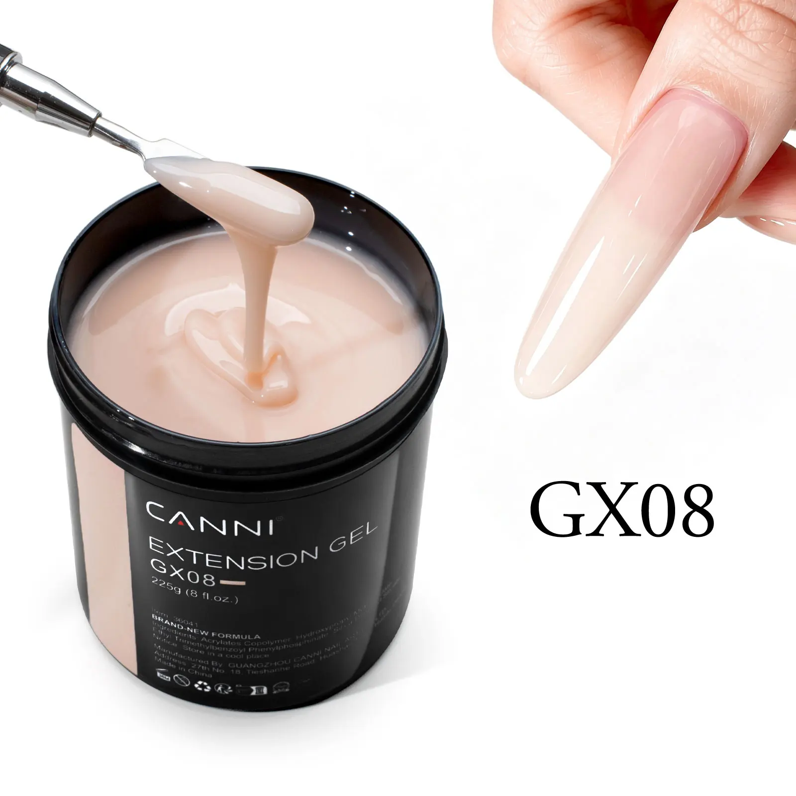 CANNI 15Colors 225g Builder Nail Gel Extension TPO/HEMA FREE Milky White Clear Nude Soak Off UV LED Poly Nail Gel Art Salon DIY image 3