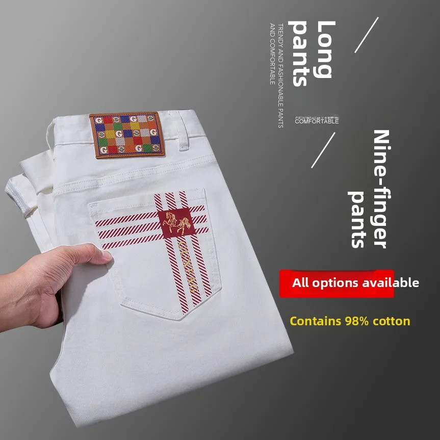 

New Men's Denim Jeans Casual Versatile Spring Summer New Sle from Zhongan Town Guangzhou mid Waist Stand Fit Water Waed