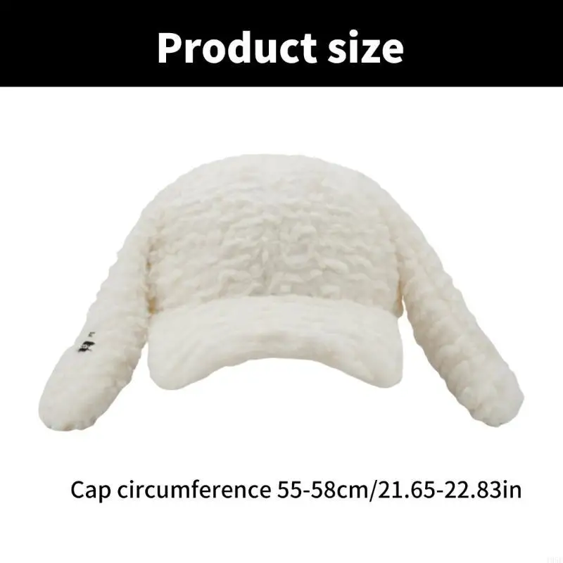 195E موضة آذان أرنب قبعة بيسبول فتاة تأثيري حلي قبعات الشتاء قبعة المراهقين الدافئة أغطية الرأس النشاط في الهواء الطلق قبعة #6