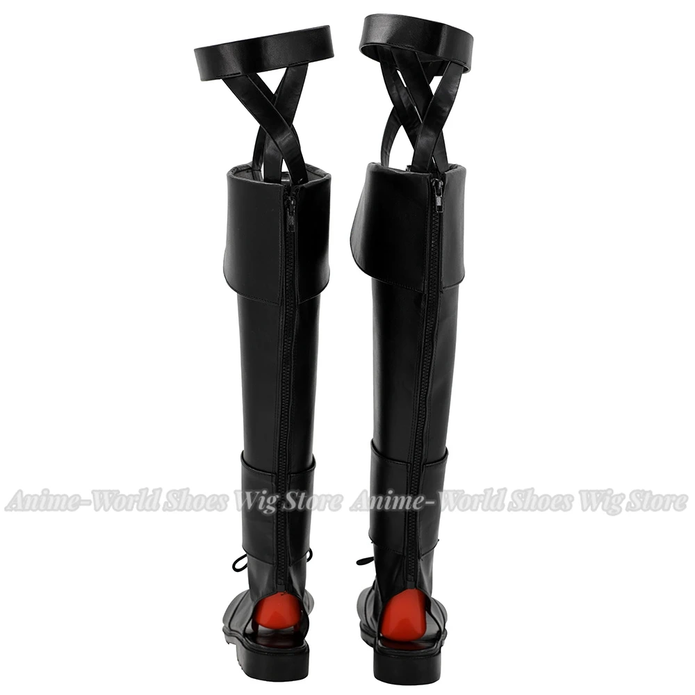 Final Fantasy 14 FF14 Ryne Cosplay Boots Black Customized Leather Shoes for Unisex