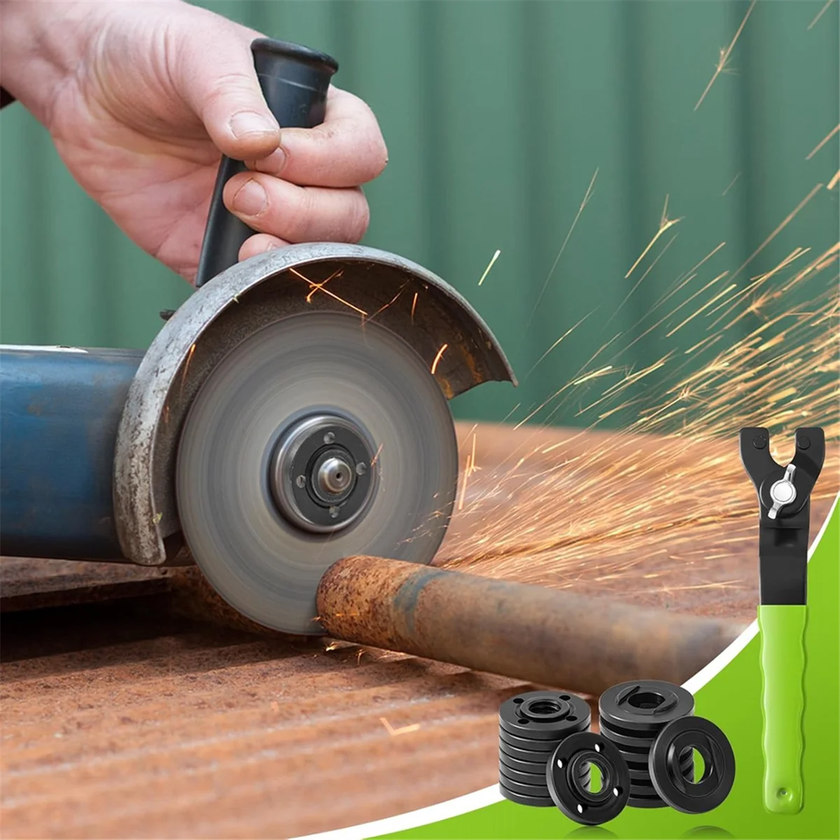 T61C_25Pcs Kit de llaves para amoladora angular con tuerca para amoladora angular, herramientas para amoladora angular