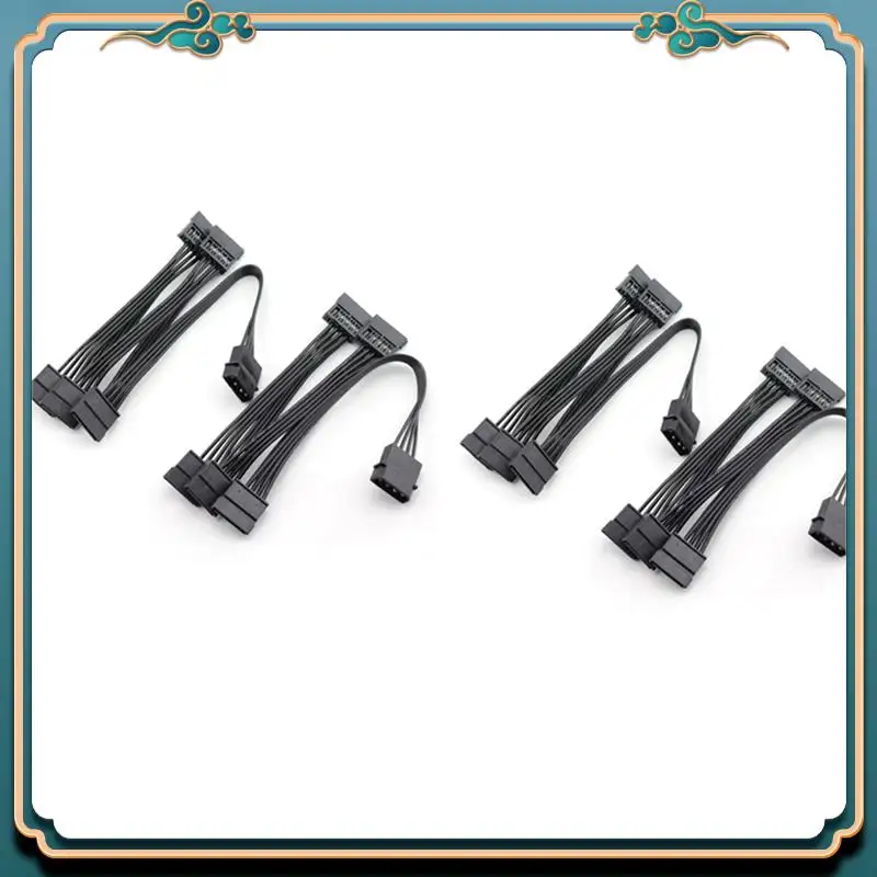 ABJG-8PCS موليكس 4Pin IDE إلى 5 SATA 15Pin القرص الصلب إمدادات الطاقة الفاصل كابل DIY بها بنفسك PC Sever 18AWG 4-Pin إلى 15-Pin الطاقة
