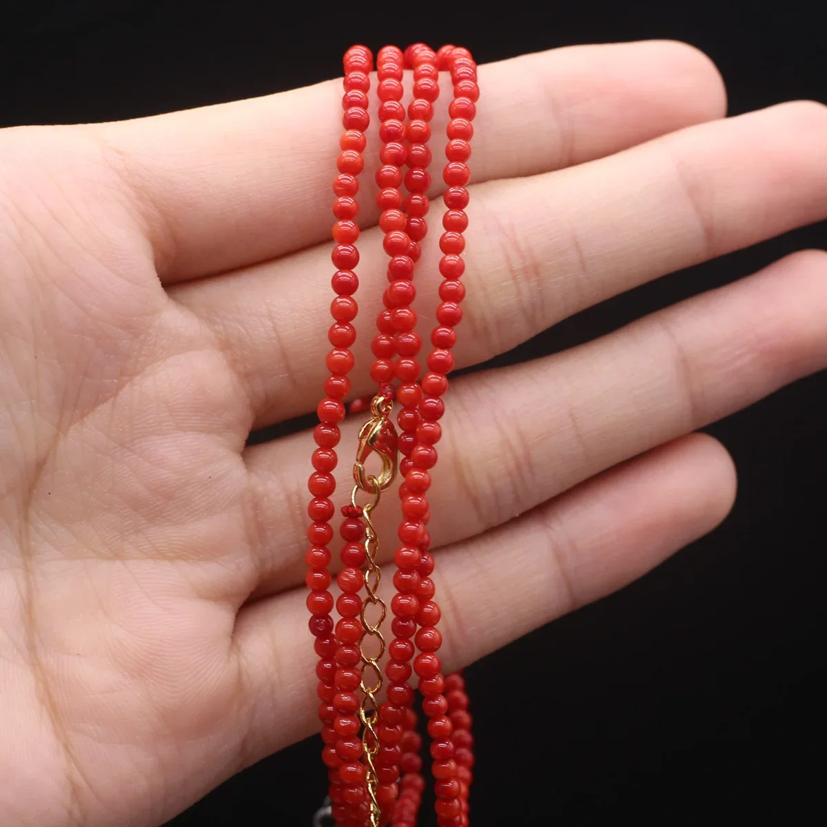 Natural Red Coral Stone Beads Round Smooth Loose Spacer Beads for Jewelry Making DIY Bracelet Necklace Handmade Craft