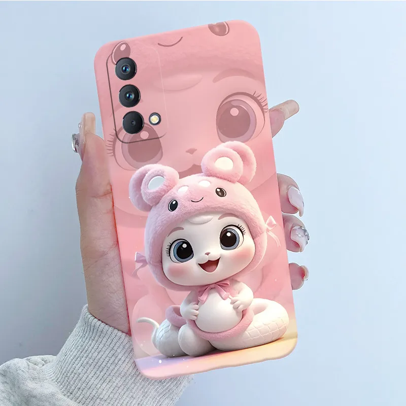 For Realme GT Master Edition Case Pretty Flower Cute Labubu Cartoon Back Cover Soft Funda Coque For Realme Q3 Pro Carnival Cases