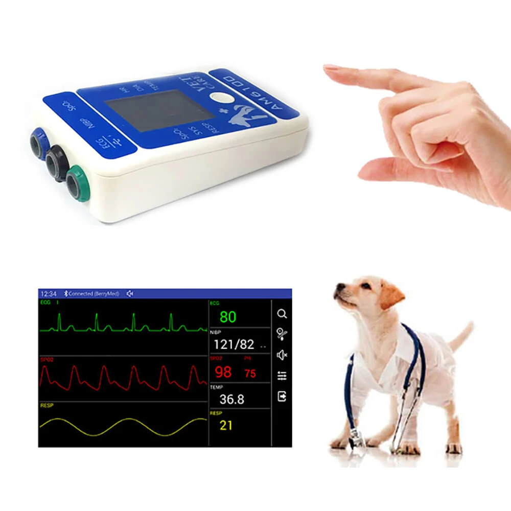 Portable Vital Signs Bp Ecg Cardiac Wholesale Multiparameter Handheld Veterinary Patient Monitor