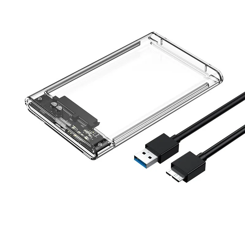 Transparent HDD Case Caddy Box HDD Enclosure 2.5 SSD SATA To USB 3.0 Type-C 3.1 Adapter External Hard Drive Box