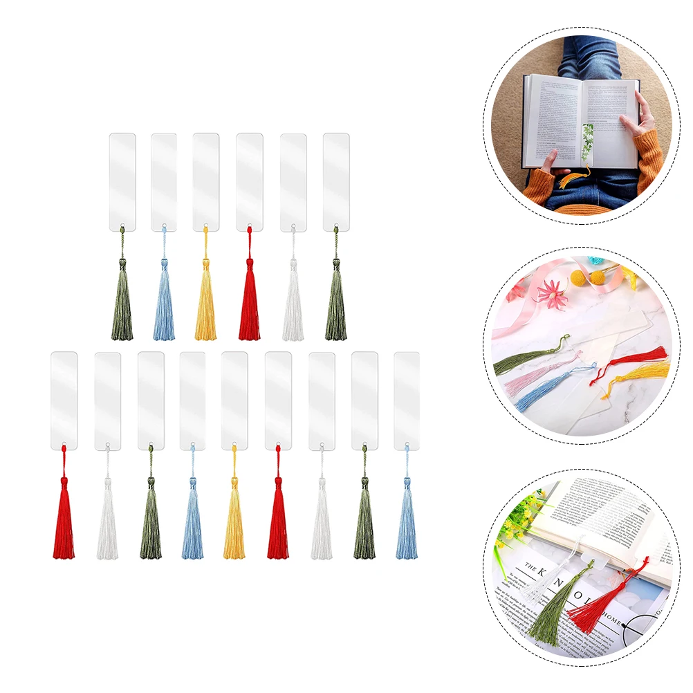 

Acrylic Bookmark Bookmarks Reading Labels 15 Sets Unfinished Tag Tassels DIY Cards Classic Chic Office Paper Gifts Students