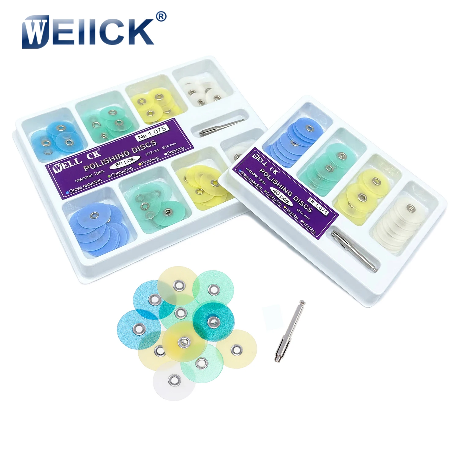 40/80Pcs Dental Polishing de polimento Discs Gross Reduction Contouring Mandrel Stripes Set Dental Materials