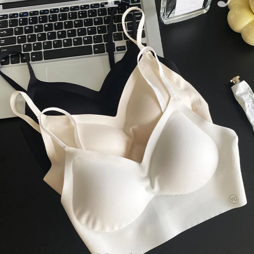 

Simple 3/4 Cup Backless Bras for Women U Shape Underwear Seamless Bras Shockproof Anti-sagging Wireless Deep V Bra Ladies