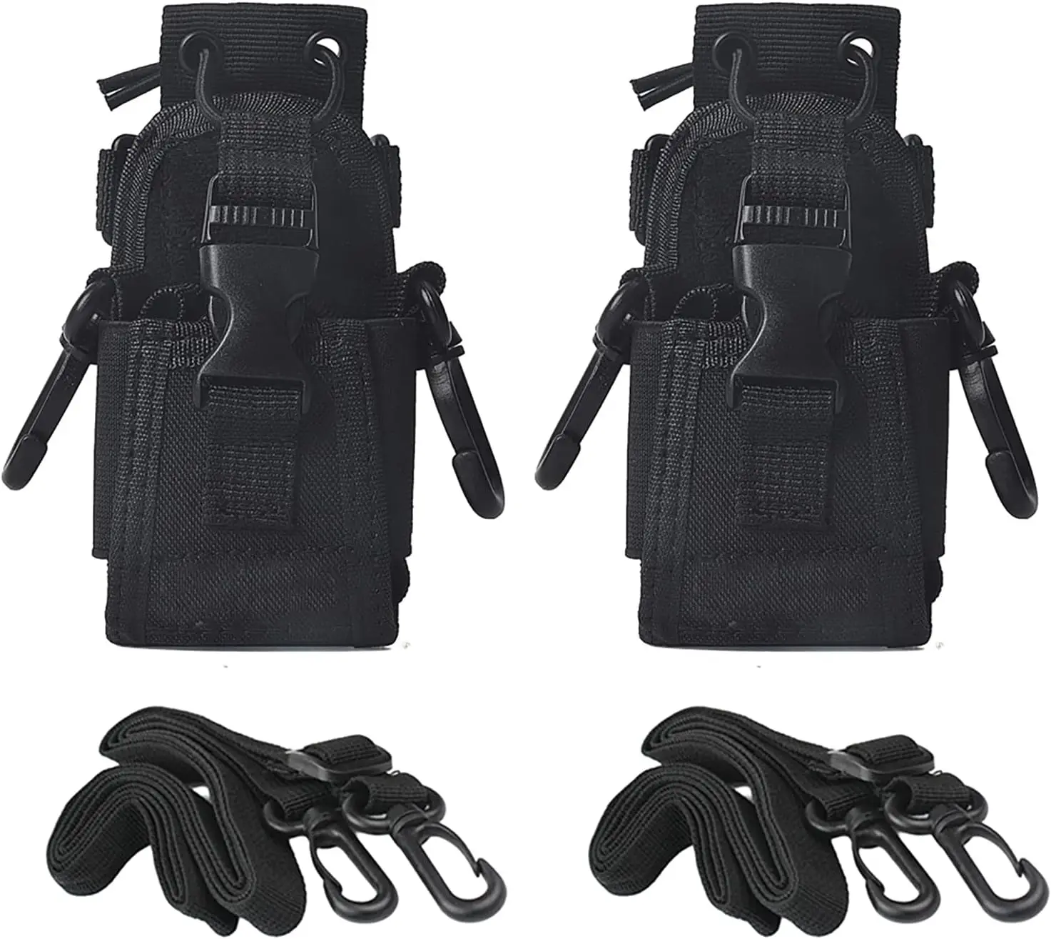 Radio Holder Walkie Talkie Holster 2 Pack Pouch Case Holder 2 Adjustable Shoulder Strap Two Way Radio Holder MSC-20C