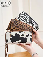 MIYIN Women's Double Zipper Long Wallet RFID Blocking Premium Leather Large Capacity Vintage Clutch Multi-Function Wristlet Bag - Image 2