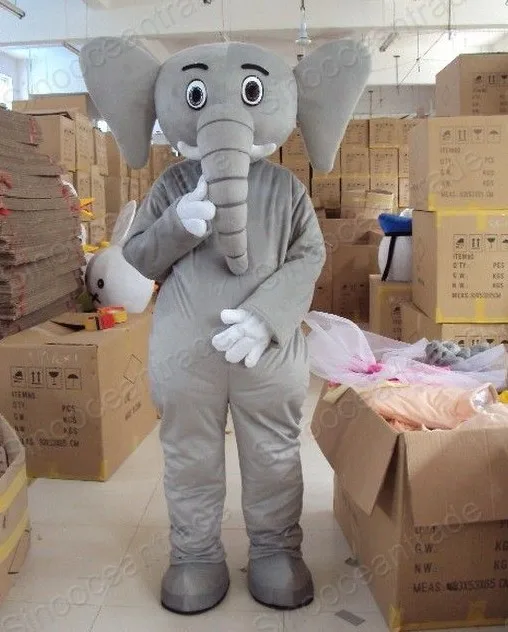 New Adult Hot Sale Elephant Mascot Costume Christmas Fancy Dress Halloween Mascot Costume Free Ship