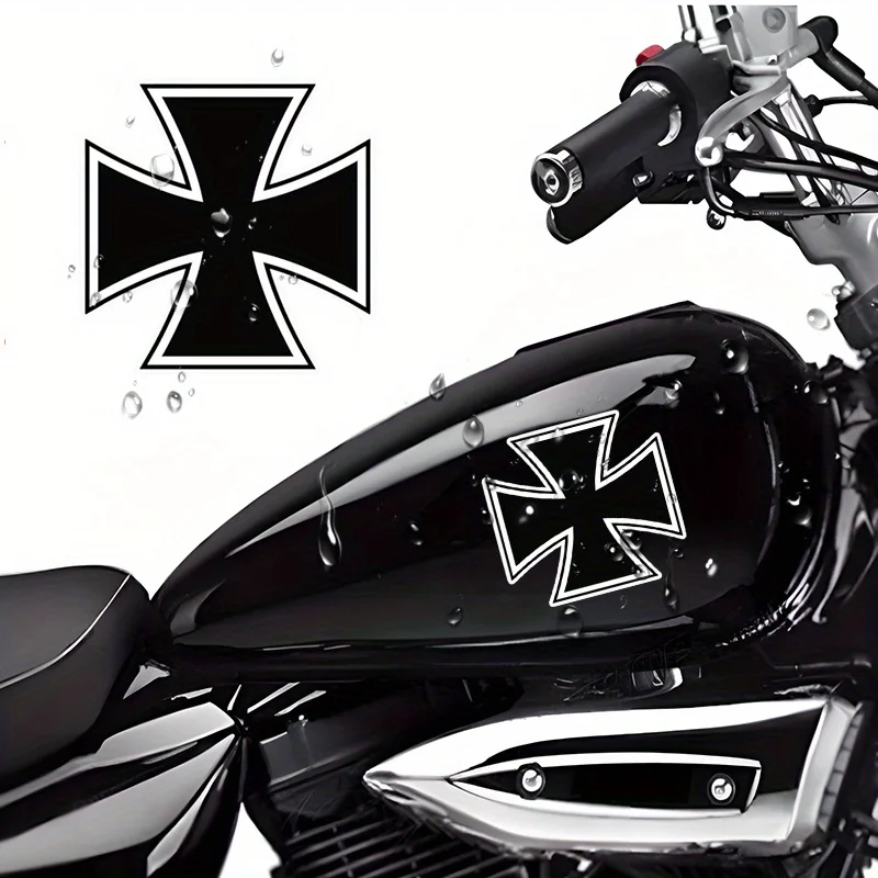 Iron Cross Waterproof Vinyl Sticker Self-adhesive Decal for Car Motorcycle Helmet Laptop Water Bottle Kindle Bumper Decor