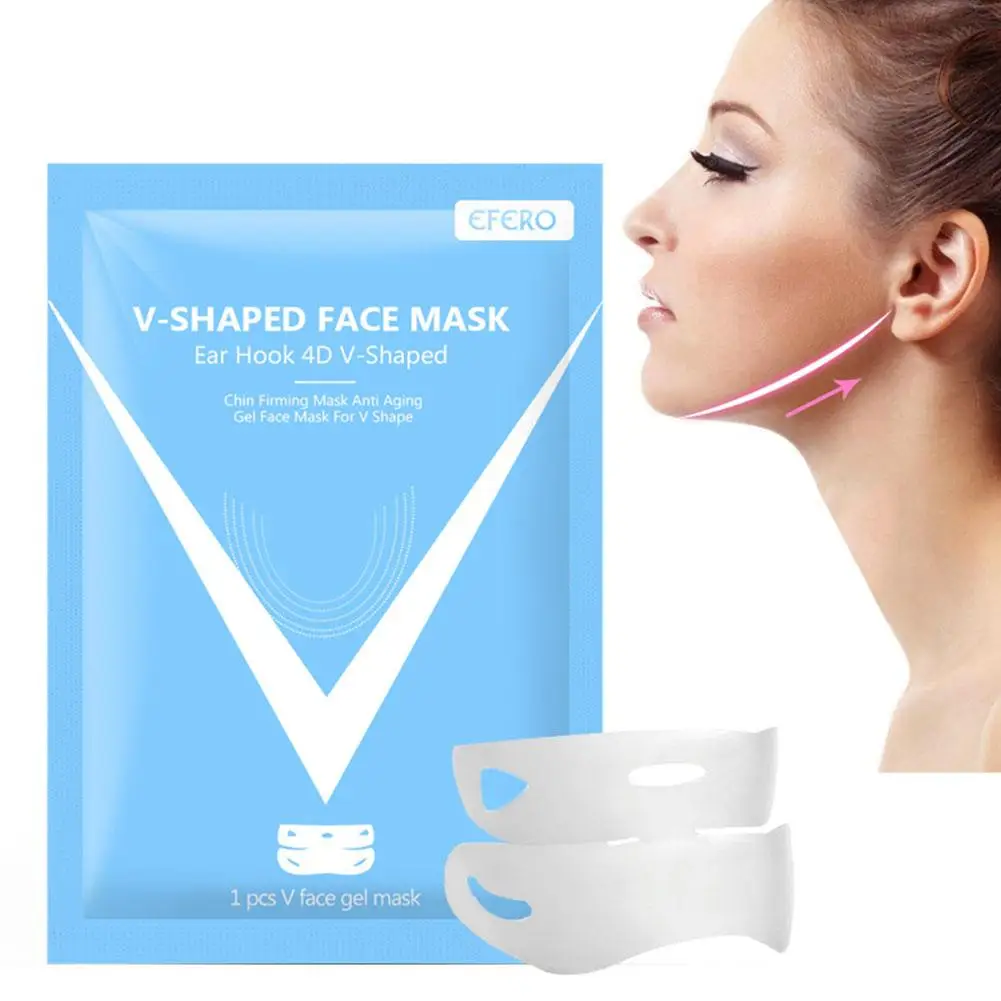 4D Ear Hook Máscara Facial, Emagrecimento Gel, Levantamento Face Bandage, Forma de Chin Duplo, Chin Firming, 1Pc