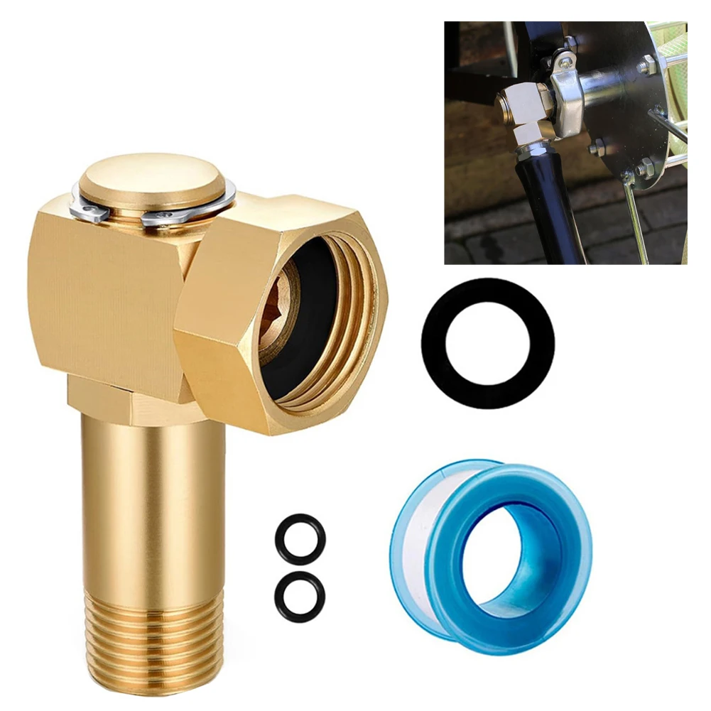 Brass 3/4 inch GHT to 1/2 inch NPT Swivel Hose Connector Designed for Garden Reel Mounts and Outdoor Water Distribution