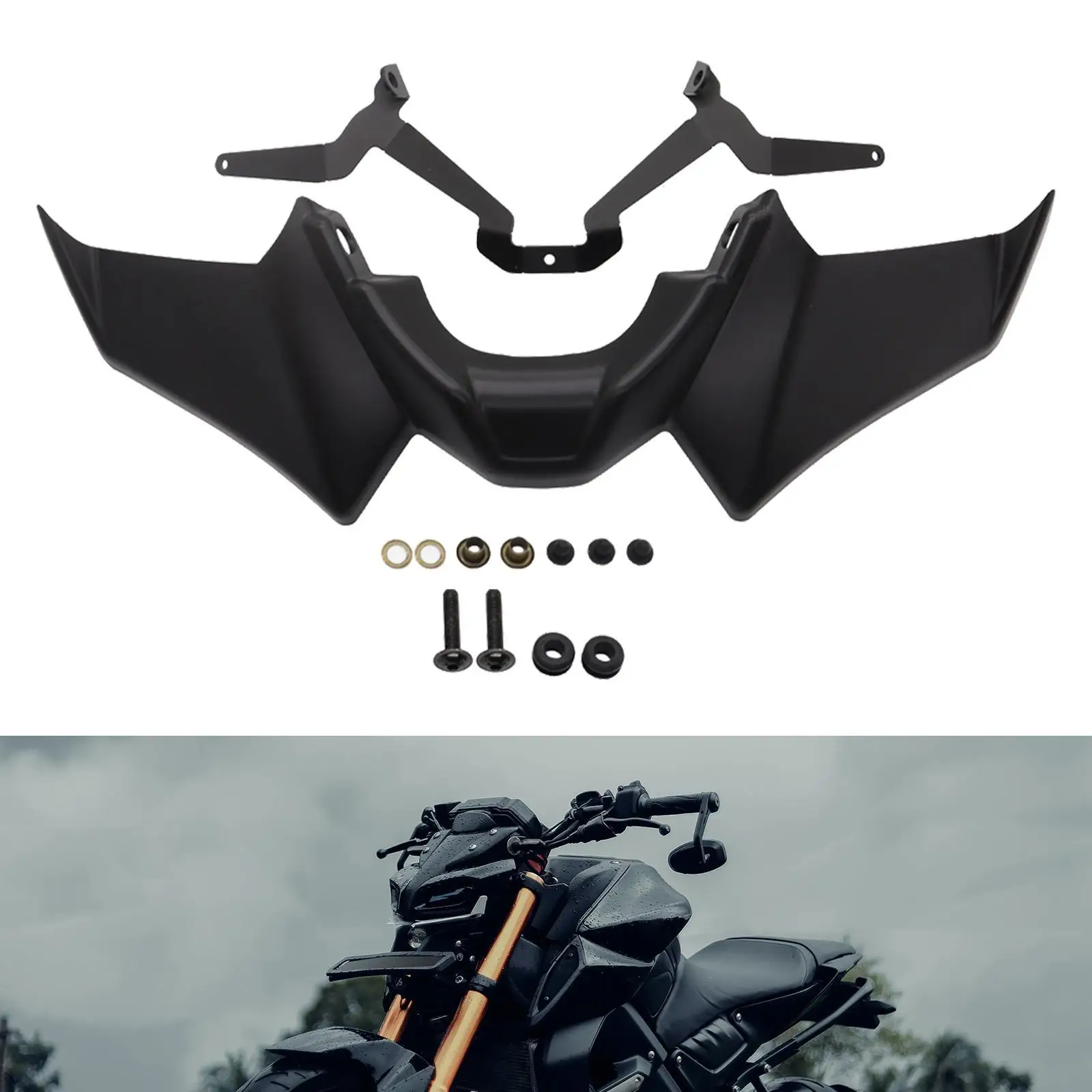 Sport Downforce Front Spoiler Aerodynamic Accessories for Yamaha MT 07 2021-2023 Spare Parts Easily Install Stylish Shape