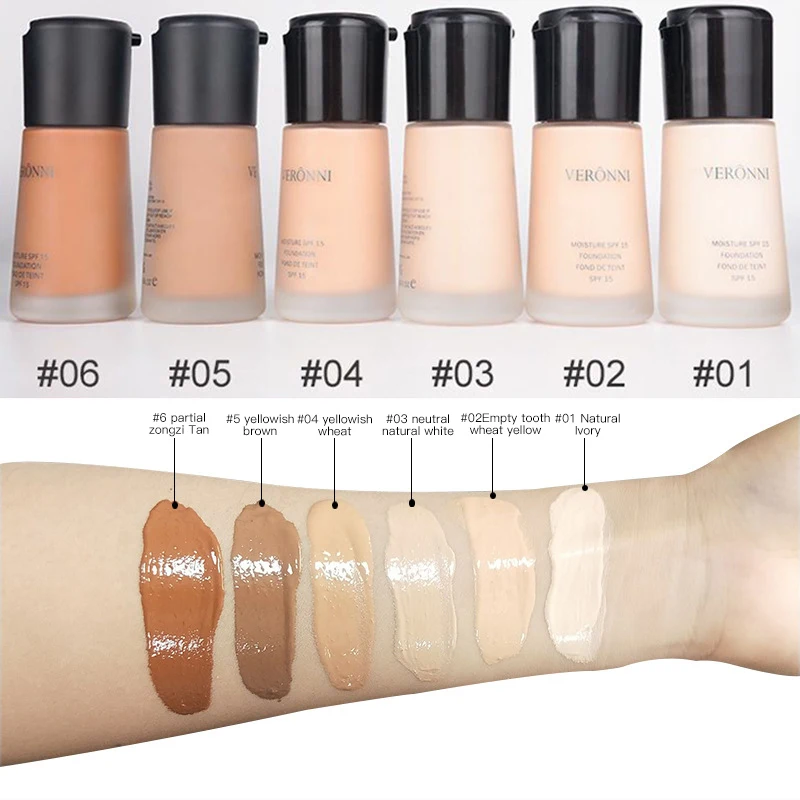 30ml Base Face Liquid Foundation brown Full Coverage Concealer Oil-control dark skin Face Contour Makeup Foundation wholesale