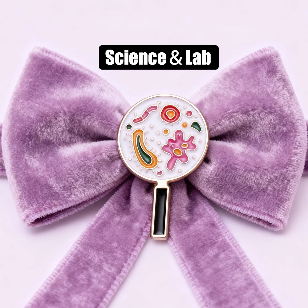 Lab Magnifying Glass Bacteria Enamel Pin Science Biology Brooch for Laboratory Enthusiast Backpack Lapel Badge Gifts