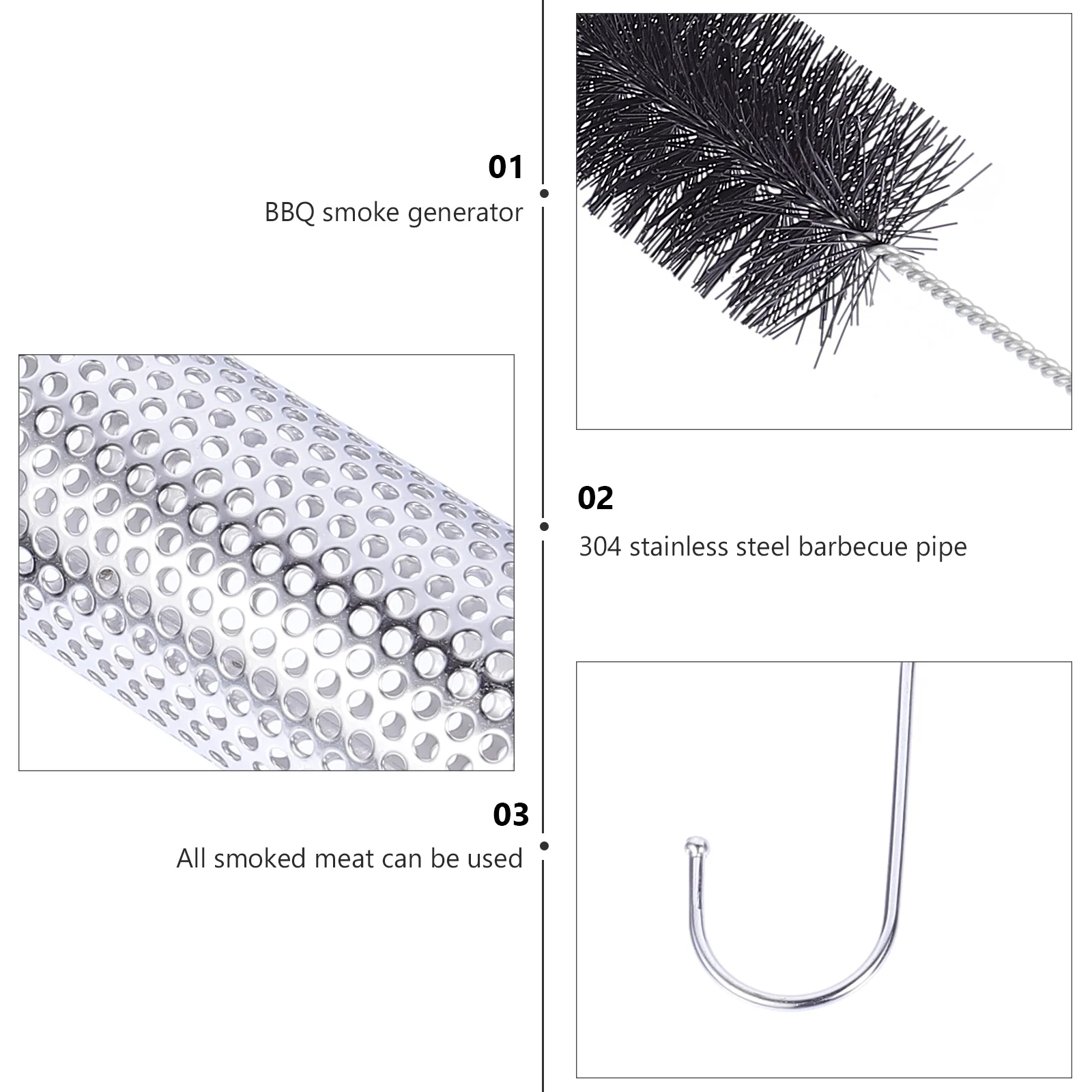 

1Set Stainless Steel Bbq Smoker Tube Anti-Rust Mesh Tube for Outdoor Barbecue Smoking Meat Fish Bbq Tools Camping Supply