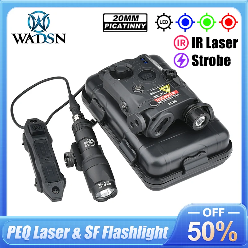 

WADSN Tactical PEQ-15 Red Green Blue IR Light Laser Indicator SF M300A M600C Flashlight Airsoft Hunting Accsesories Scout Light