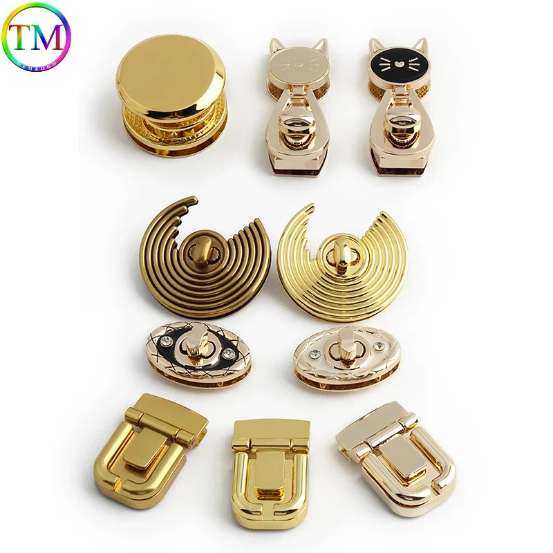 Moon,Cat Shape Metal Push Lock Clasp Press Locks For Leather Craft Women Shoulder Bags Handbag Twist Turn Lock DIY Accessories