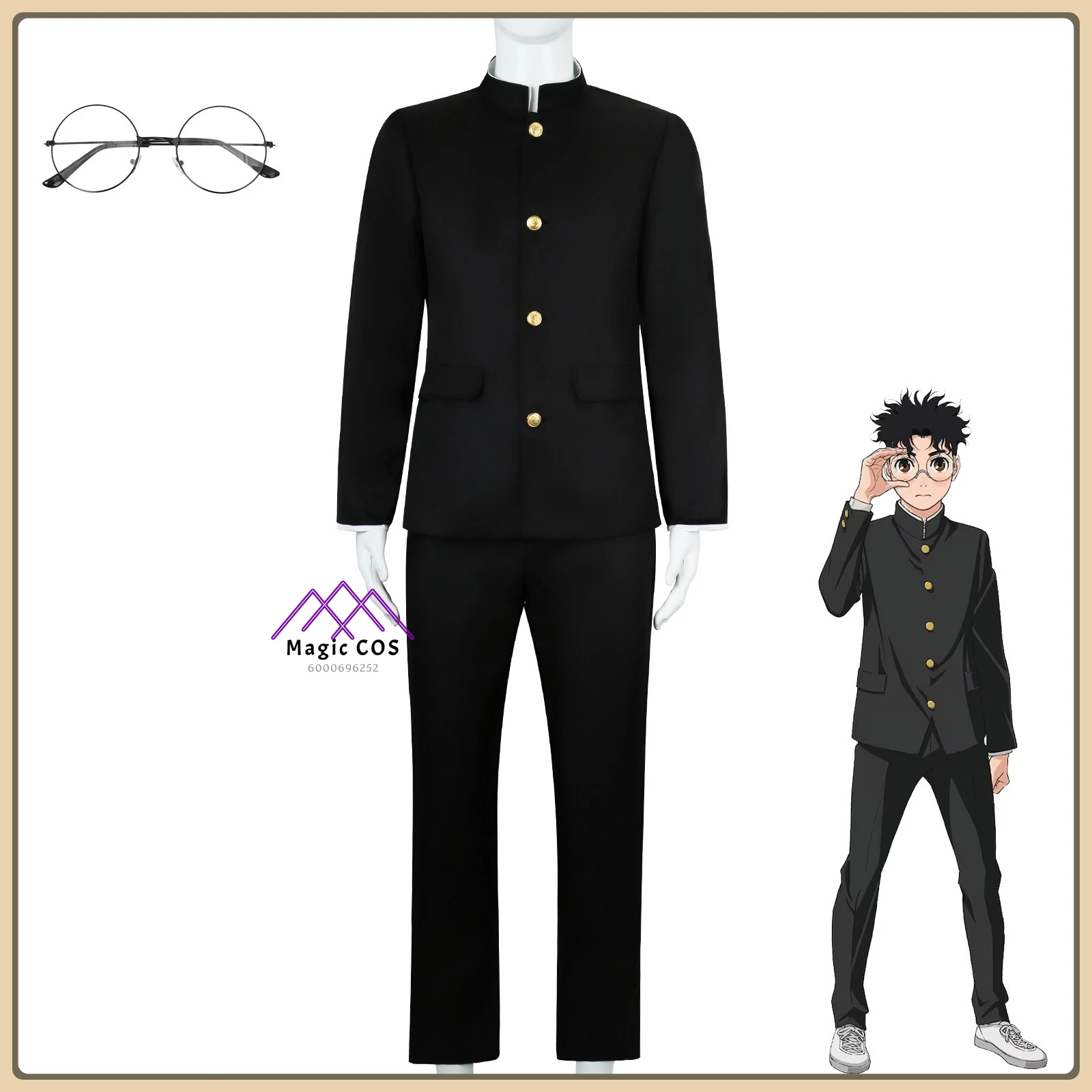 

Dandadou Supernatural Armament Dangdang Kuraoka Ken Косплей Костюм Свободная школьная форма Аниме Наряд для мужчин Comic Con Party