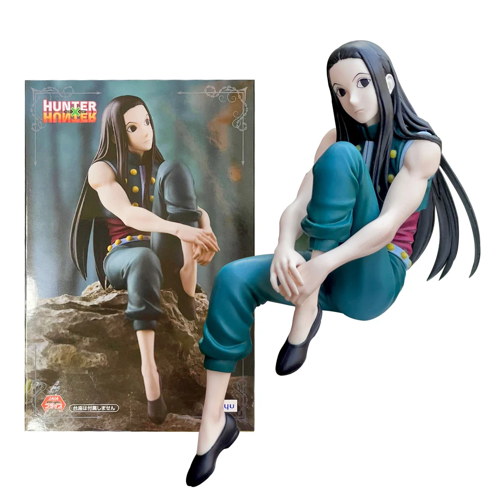 15CM 애니메이션 HUNTER×HUNTER Illumi Zoldyck 인스턴트 누들 프레스 앉아 모델 장난감 선물 컬렉션 액션 피규어 PVC 박스형
